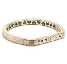 Anello originale PANDORA logo impilabile argento 925 modernista vintage lusso ALE RG56