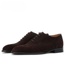 Italian Mens Lace Up Real Leather Suede Oxfords Formal Dress Shoes Plus Size New