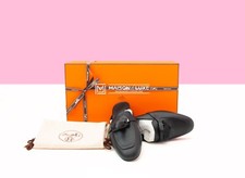 NEW HERMES 28 OFF BLACK OZ KELLY MULES SANDAL SNEAKER 37 FLATS LOAFERS SHOES