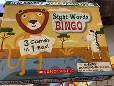Scholastic Sight Words Bingo Safari And Coin Toss 3 Games In 1 Box Play  Learn