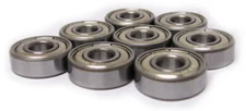 Set of 8 Skateboard BEST VALUE Bearing Silvr ABEC RATED