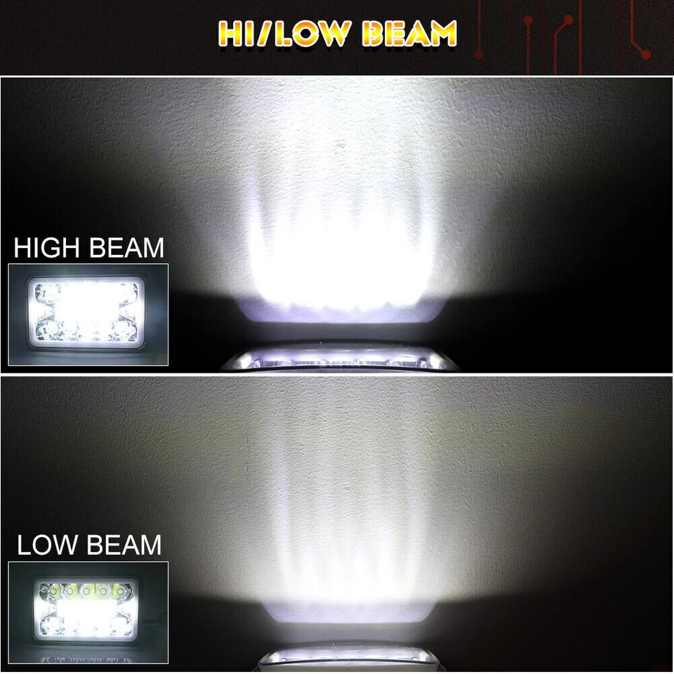 Faros LED de haz alto/bajo H4 4 piezas aptos para GMC C4500 C5500 Topkick 2003-2009 DOT 4x6" Foto 2 de 4