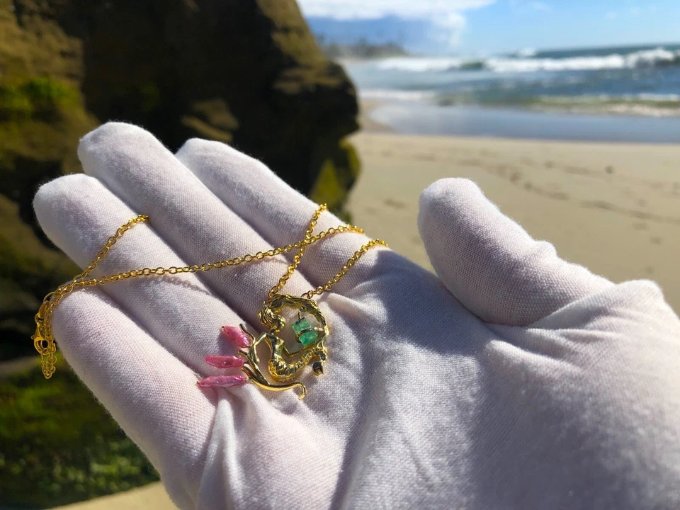 COLLAR JOYERÍA NAUFRAGIO MONEDAS DE ORO PIRATA SIRENA Y SIRENA ORO 1715 Foto 2 de 4