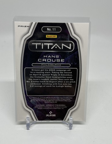 2022 Chronicles Titan Hans Crouse RC Holo Silver Prizm #11 - Picture 2 of 2