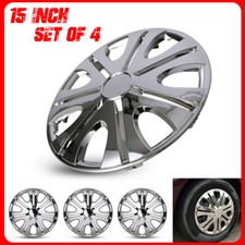 Set Of 4 15 Wheel Covers Snap On Full Hub Caps For R15 Tire Steel Rim Kits