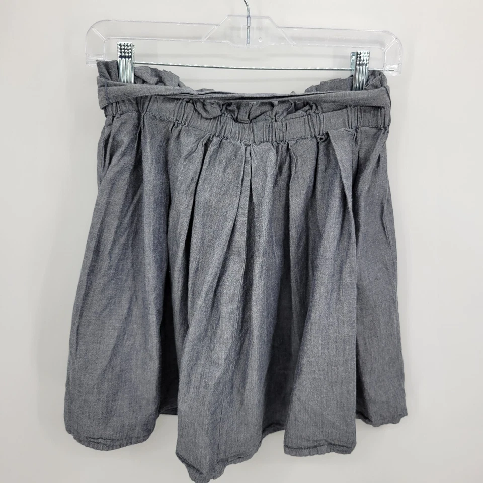 Falda Mirando a las Estrellas Mujer Grande Gris Cambray Bolsa de Papel Cintura Acampanada Mini Foto 2 de 4