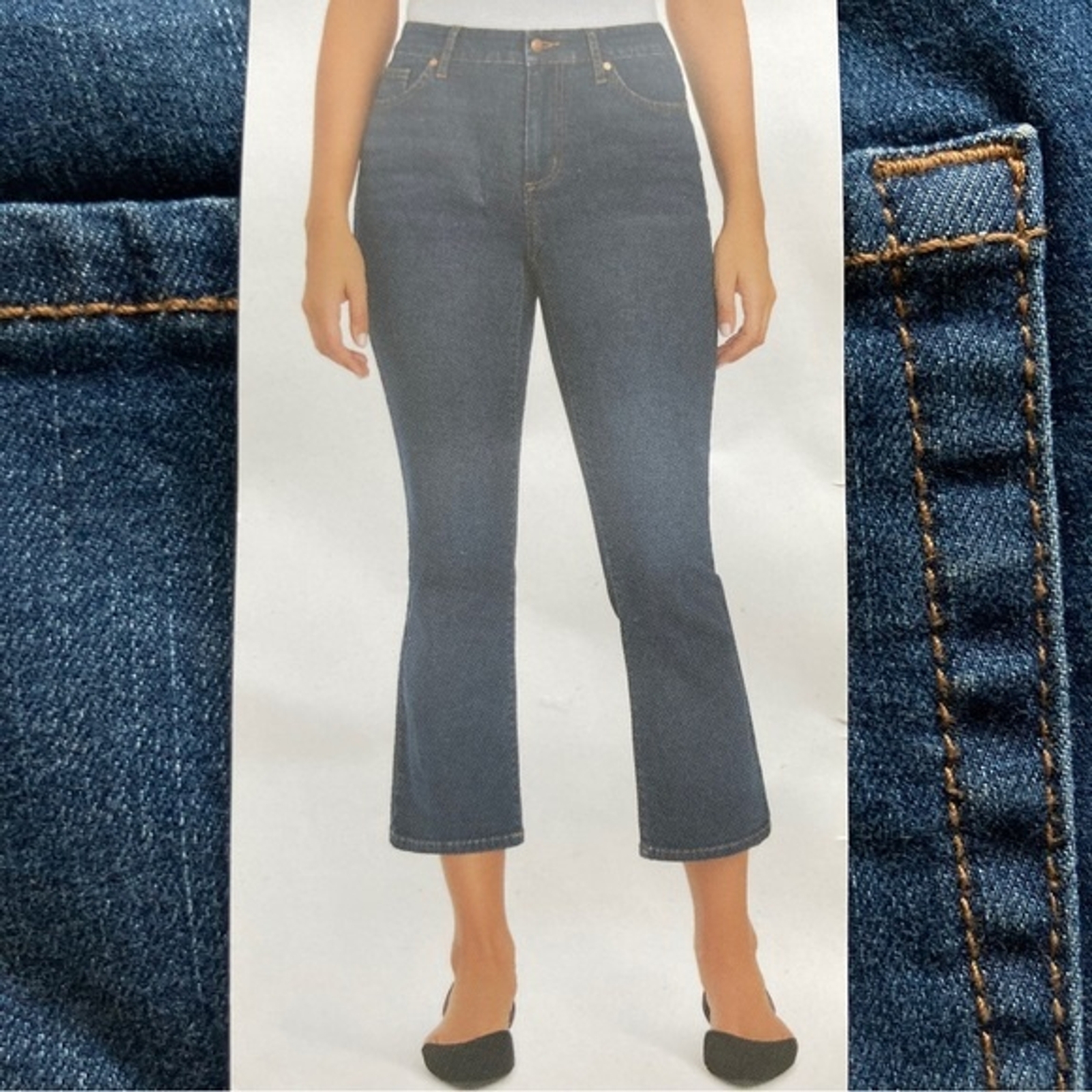 Chaps Jeans Mid Rise Crop Kick Womens 4/27 NWT eBay