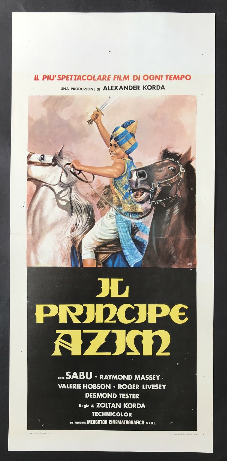 Locandina originale film IL PRINCIPE AZIM (1938) - Regia di Zoltan Korda