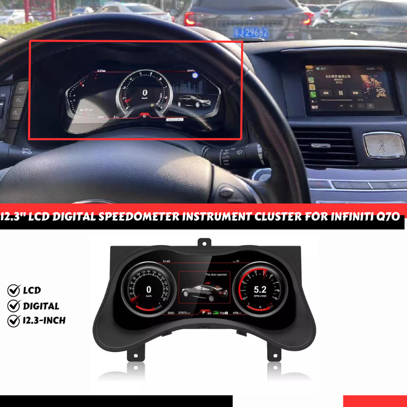 12.3'' Digital LCD Instrument Dash Screen Cluster For Infiniti Q70