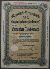 Bayerische Vereinsbank Hypothekenpfandbrief Ser.  8 4,5 % 1939  100 RM