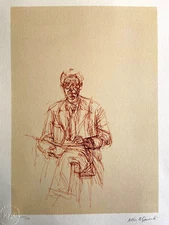 Alberto.Giacometti. Lithograph 'Self-Portrait' COA Original Signature Op Numbered