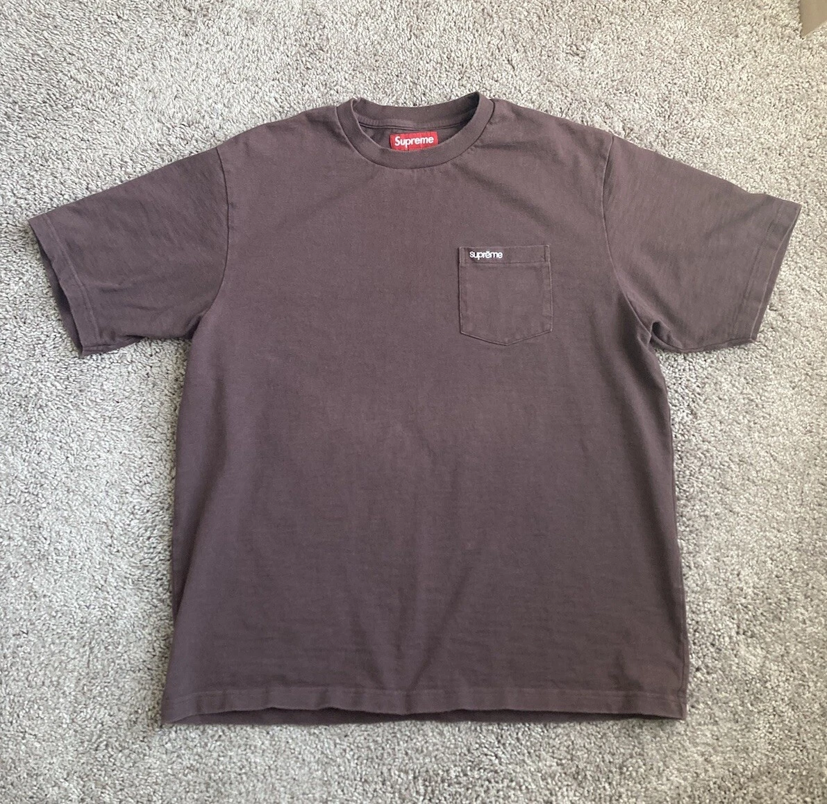 SUPREME POCKET T SHIRT MARRON FONCÉ TAILLE : LARGE