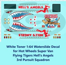 White Toner Decal for Super Van Flying Tigers Hell's Angels 3rd Pursuit Squadron