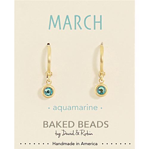 Baked Beads Birthstone Huggie Earring March eBay