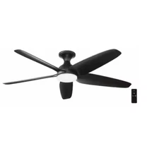 Hampton Bay Ceva 54 in. Indoor/Outdoor Matte Black with Matte Black Blades