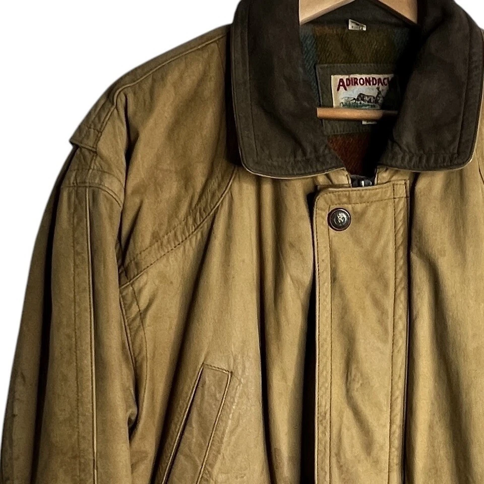 Abrigo de granero vintage Chore Adirondack de Savile Row para hombre talla mediana cuero lana Foto 2 de 4