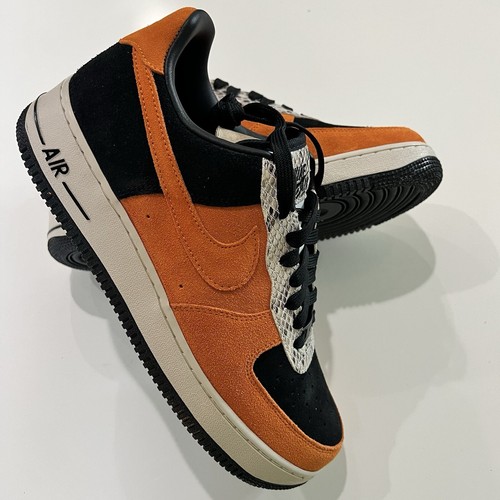 New In box Nike Air Force 1 Low ID Snakeskin Orange Black CT3761 991 Size 9 - Picture 4 of 12