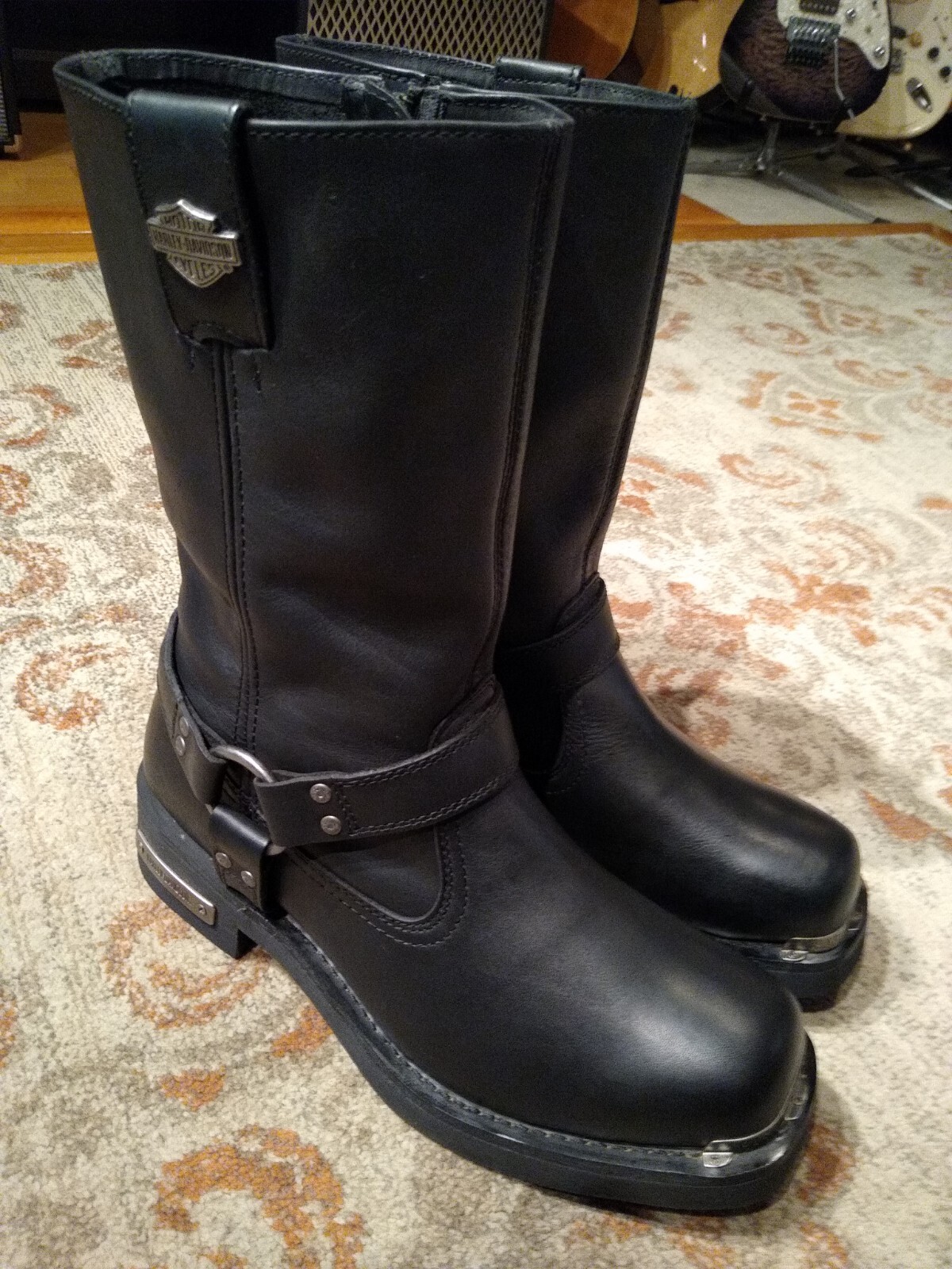 HARLEY DAVIDSON LANDON BLECK LEATHER HARNESS MOTORCYCLE BOOTS 96047