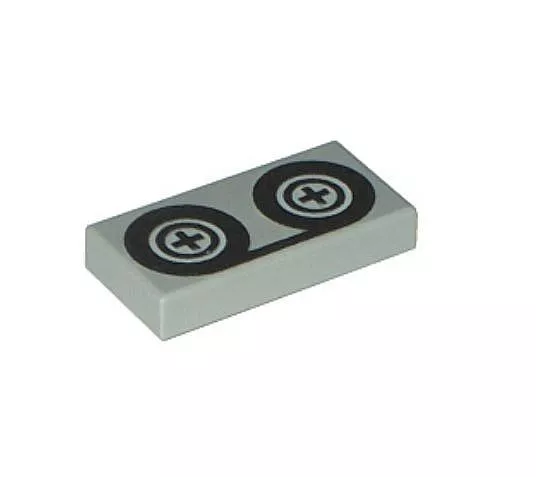 LEGO VIDEO TAPE TILE Recorder Reel Printed Gray 1x2 Minifigure VHS NEW