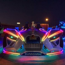 4FT 48" x16PCS APP+Remote CHASING Flow LED IP68 Polaris Slingshot Strips Lights