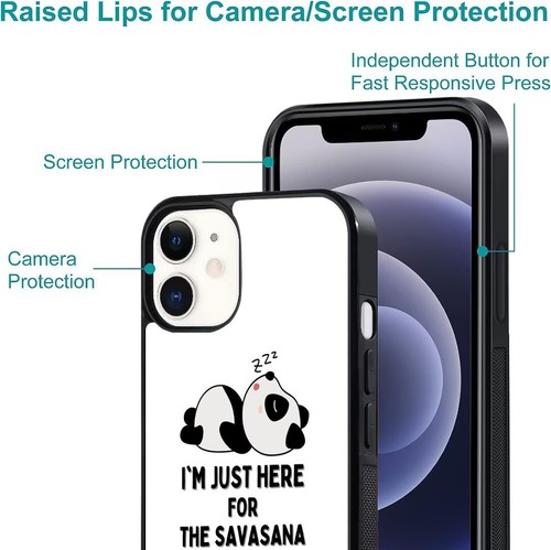 Pandas like savasana For iPhone SE XS XR Max 5 6 7 8 Plus Anti scratch Cover - Picture 13 of 25
