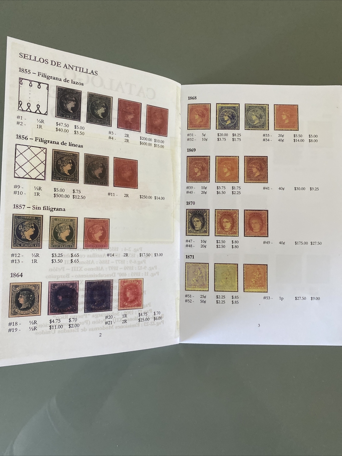 L@@K PUERTO RICO STAMPS CATALOGÓ 1855-2000 A COLOR