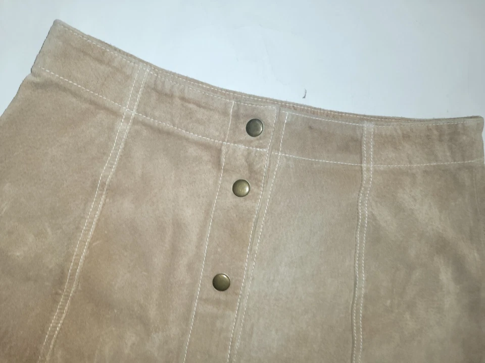 Wet Seal Leather/Suede Midi Skirt Size 9/28 - Image 3 of 4