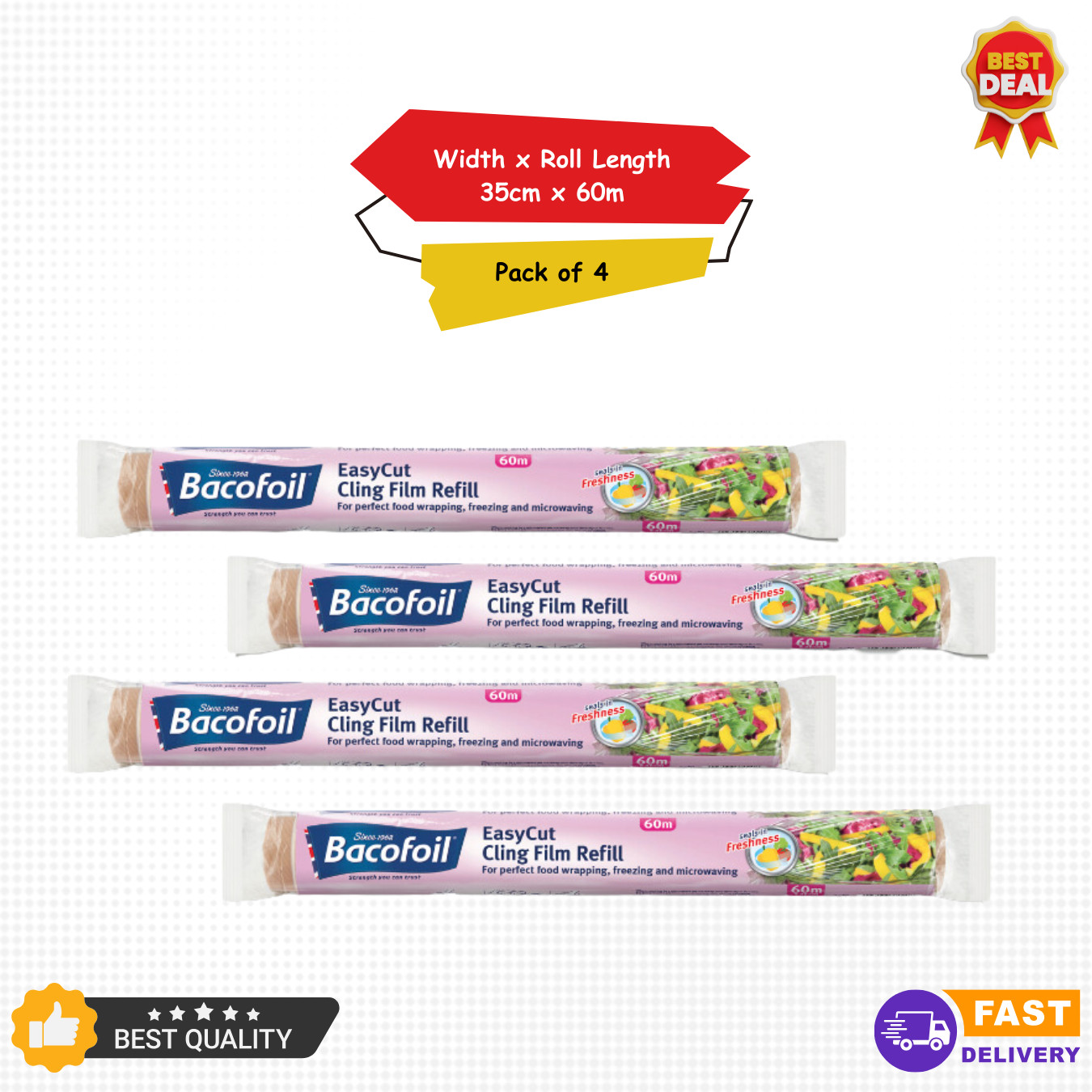 Bacofoil Easycut Cling Film Refill, 60m - Image 8