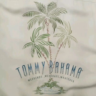 Vintage Tommy Bahama Hawaiian Shirt L Weekends Weekdays Whatever Relax Top FLAWS