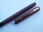 Marbleized Mahagony brown Waterman Fine Gold Plt Nib Fountain Pen GF Trim France — photo 2
