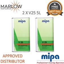 2 X MIPA 271050000 V25 NORMAL 2K THINNER REDUCER 5LTR *NEXT DAY DELIVERY*