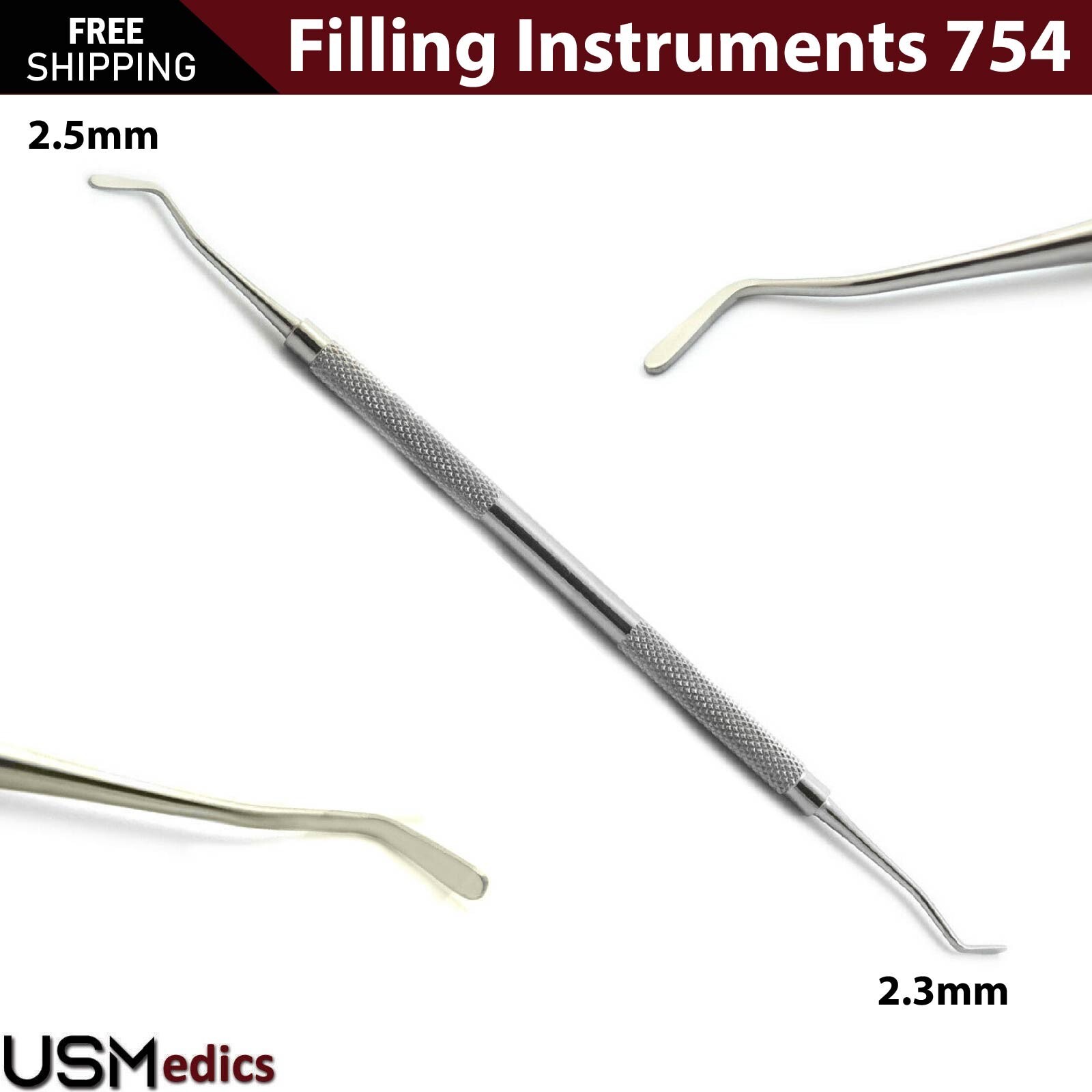 Composite Filling Instruments 754 Flat Plastic Dental Tools 3 Pieces