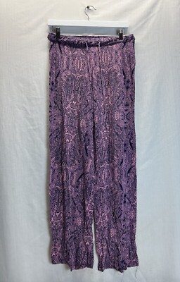 Tahari Women's Pink Paisley Pajama Pants Size Medium Cozy Chic