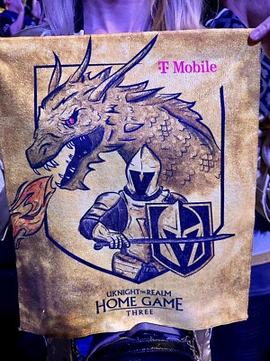 VEGAS GOLDEN KNIGHTS R1G6 UKNIGHT THE REALM TOWEL PLAYOFFS 5/3/24 DALLAS STARS