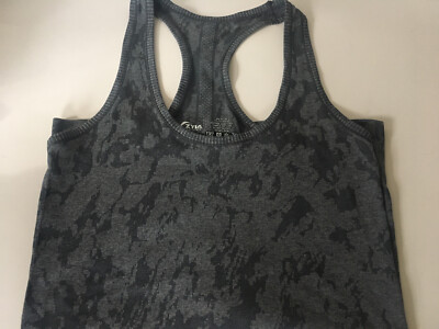 Zyia Active Gray Splash Racer Seamless Tank Medium