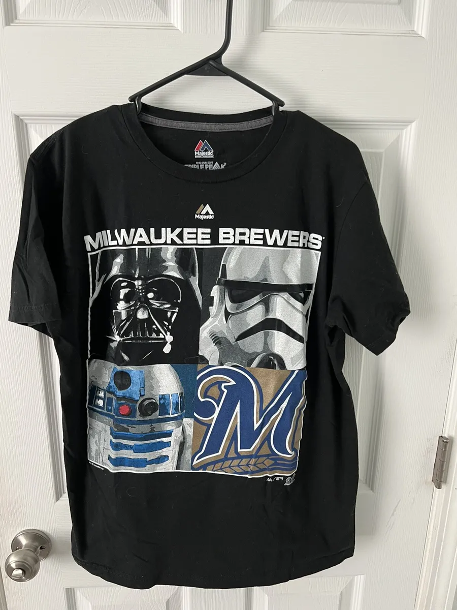 Majestic Milwaukee Brewers Star Wars Main Character T-Shirt Black Size Large