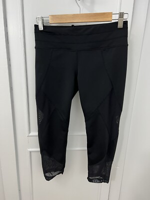 Athleta Women's Capri Leggings Woman s Small Mesh Sonar Solar Black
