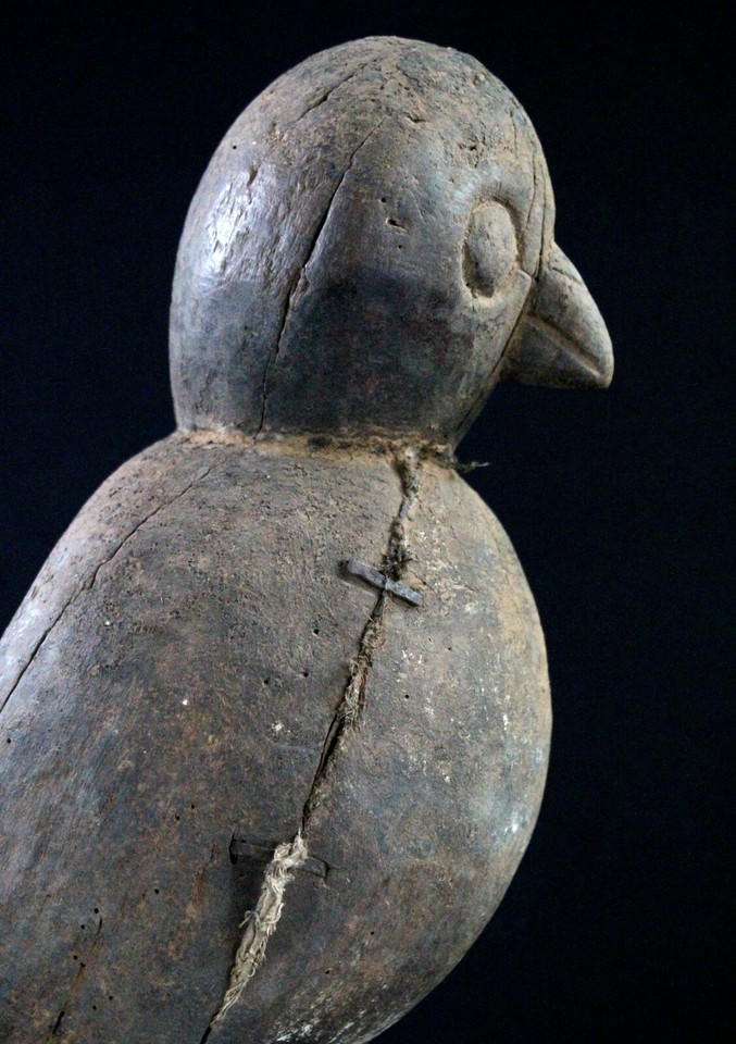 African Ritual Wooden Object African Tribal Art - Ancient Ritual Bird Dagari Lobi - Wooden Statue ...
