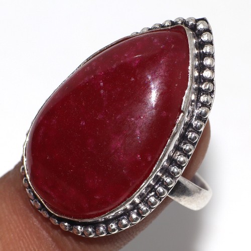 925 Silver Plated Simulated Ruby Ethnic Ring Handmade Jewelry Size Us 9.5 AU o02