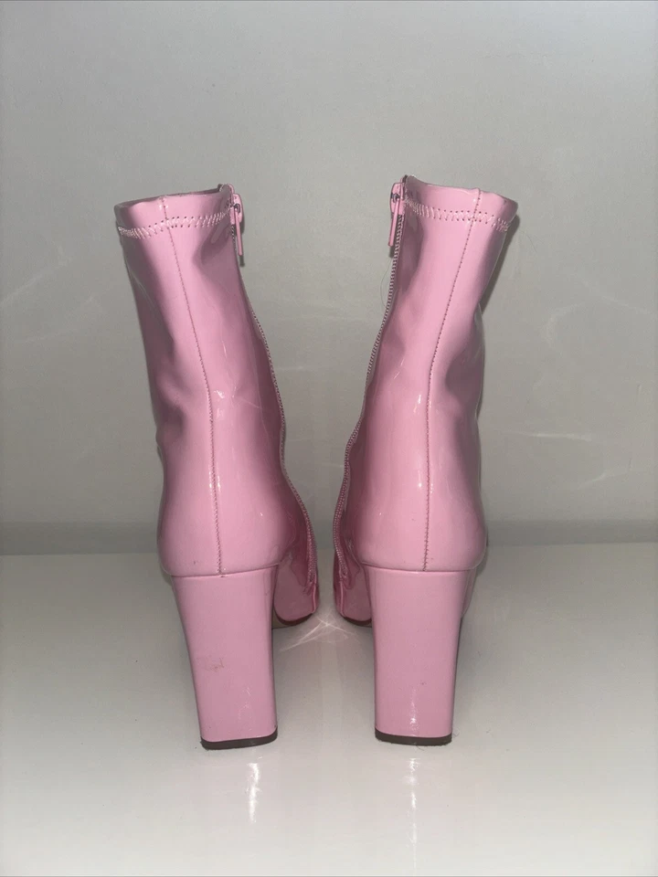 BOTINES STEVE MADDEN LYNDEN MUJER TACÓN BLOQUE CREMALLERA ROSA EE. UU. 7 Foto 2 de 4
