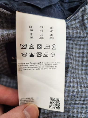HUGO BOSS Slim Fit Size 36R Gray Blue Checked 2 Button Sport Coat *No Liner - Picture 9 of 15