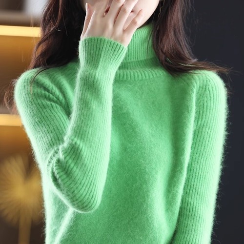 Damen Kaschmir Wolle Rollkragen Langarm Pullover Strickpullover Pulli - Bild 8 von 34