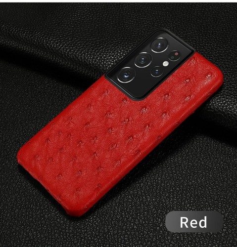 Original Genuine Ostrich Skin Leather Case For Samsung S24 S25 Ultra Armor Cover - Picture 12 of 19