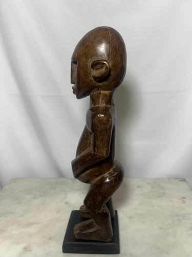 Lobi Standing Wood Figure Burkina Faso 2" x 11" x 2" African Art Deco - Picture 2 of 9