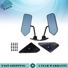Car Racing Rearview Side Wing Mirrors Convex Glass F1 Style Black Universal X 2
