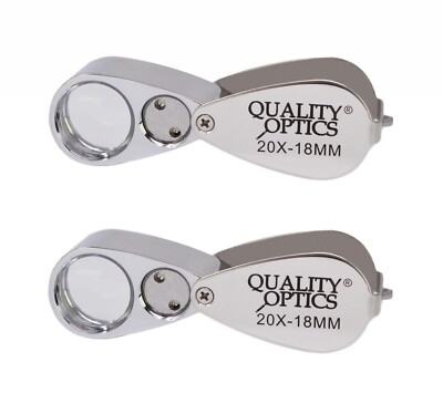 Quality Optics USA 20x Led Lighted Magnifier Glass Lens Folding Jewelers Loupe