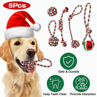 Dog Rope Toys for Aggressive Chewers Puppy Chew Teething Treats Tug Toy 5 Packs