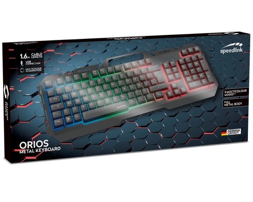 Speedlink ORIOS Metall USB Jeux Clavier RGB LED Éclairage Gamer Clavier - Photo 9/9