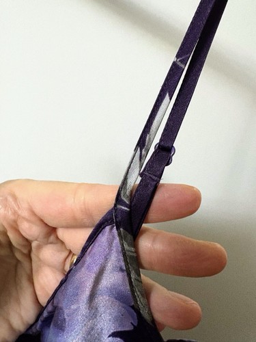 BHS satin feel nightdress chemise size 14 purple floral - Picture 3 of 5