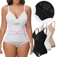 Women's Body Shaper Thong Tummy Control Slimming Bodysuit Backless Shapewear UK
